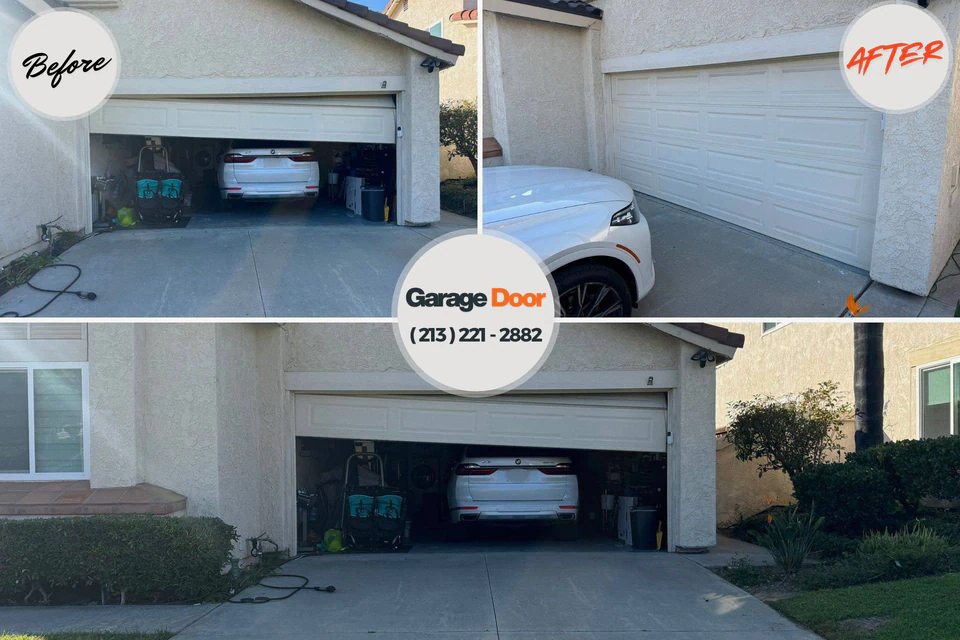 Before and after: garage door installation Wilmer, TX
